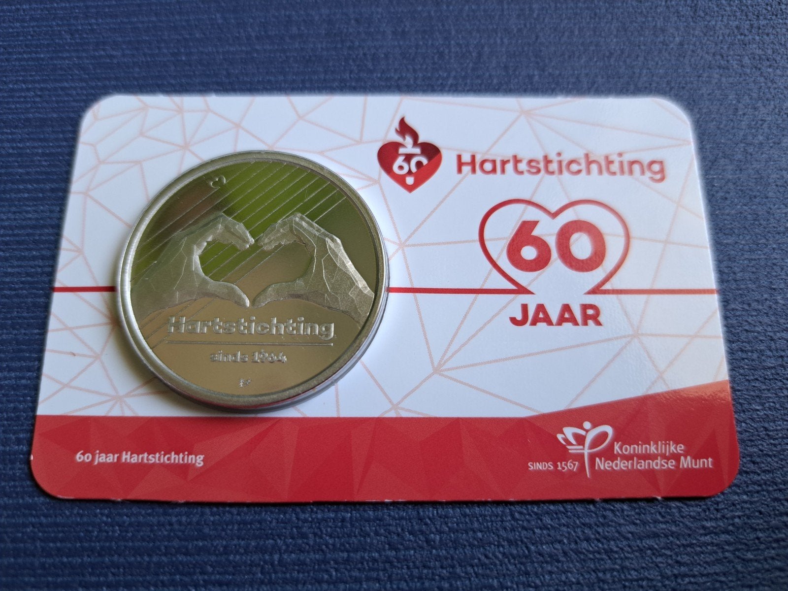 Penning 60 jaar Hartstichting 2024 in coincard, Ophalen of Verzenden, Overige waardes