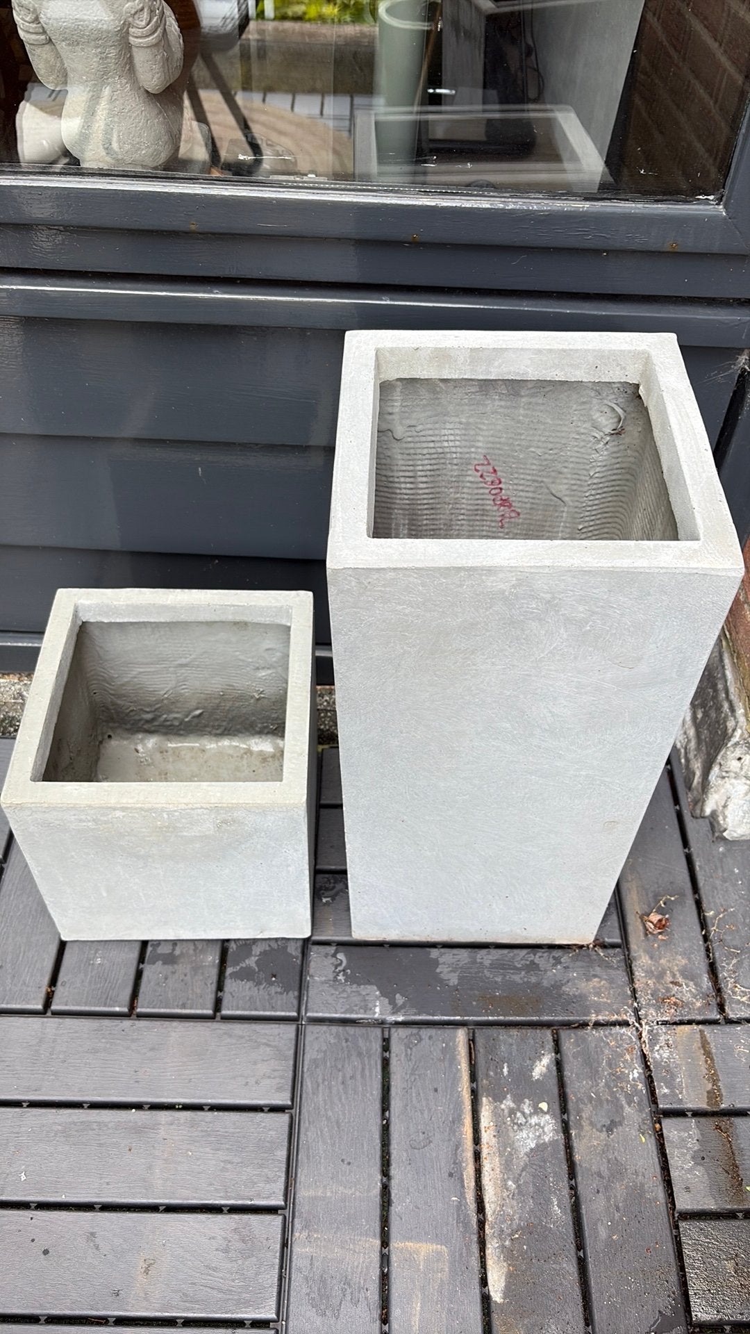 2x bloembak vierkant, Ophalen, Gebruikt, Vierkant, Minder dan 30 cm