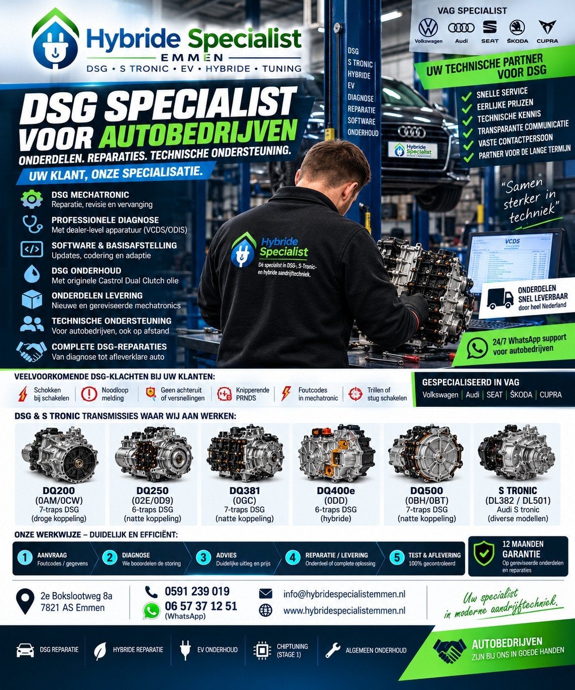 DSG Mechatronic voor Autobedrijven | DQ200 DQ381 DQ400 DQ500, Auto-onderdelen, Ophalen of Verzenden, Gereviseerd, Audi