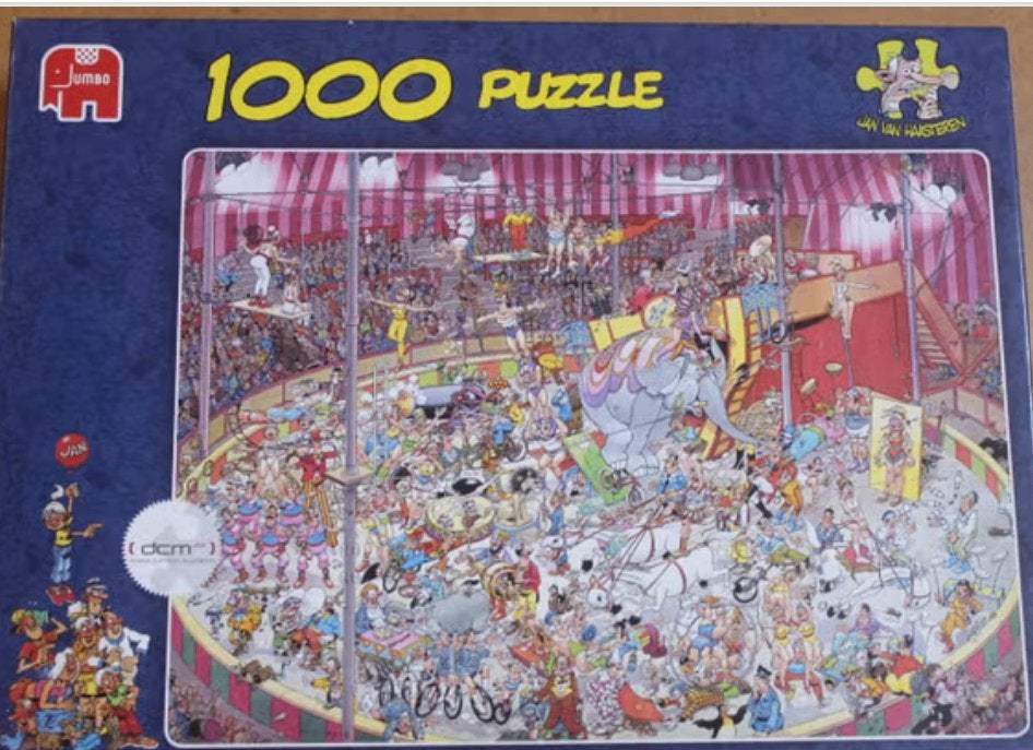 JAN VAN HAASTEREN PUZZELS DIE STUKJE MISSEN, Ophalen of Verzenden, 500 t/m 1500 stukjes, Zo goed als nieuw, Legpuzzel