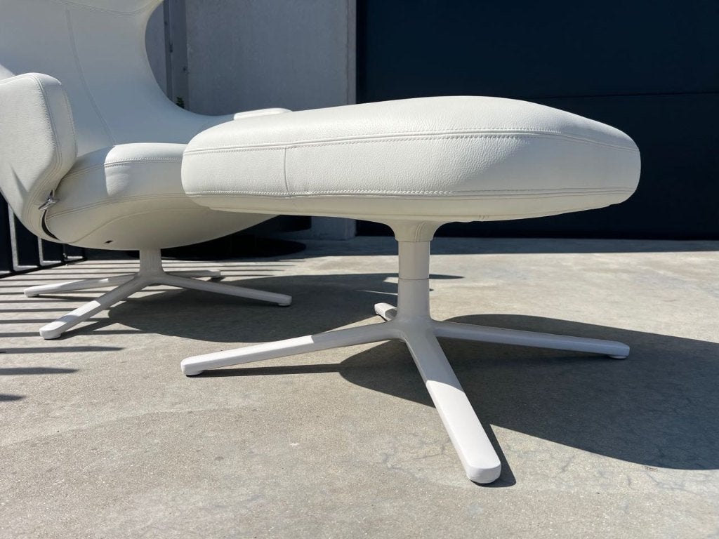 Vitra grand repos met ottoman, leder, Huis en Inrichting, Fauteuils, Verzenden, Zo goed als nieuw, Leer, Design