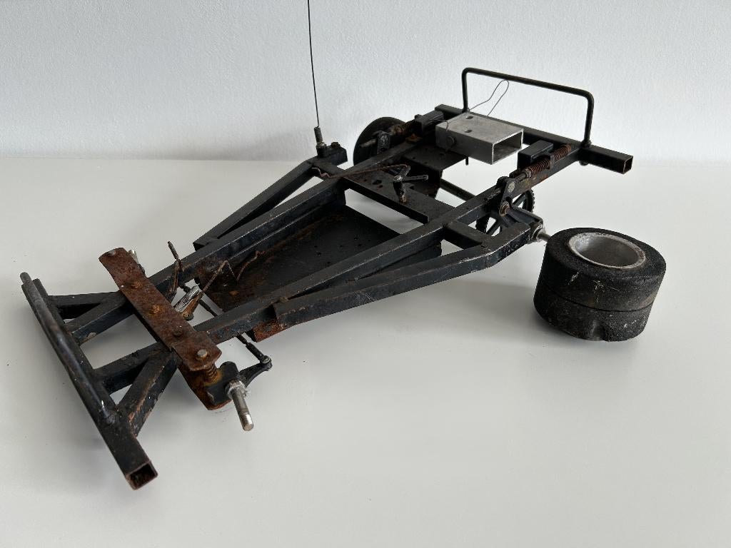 Vintage stockcar chassis 1/8 nitro rc auto, Ophalen of Verzenden, Gebruikt, Nitro, Auto onroad