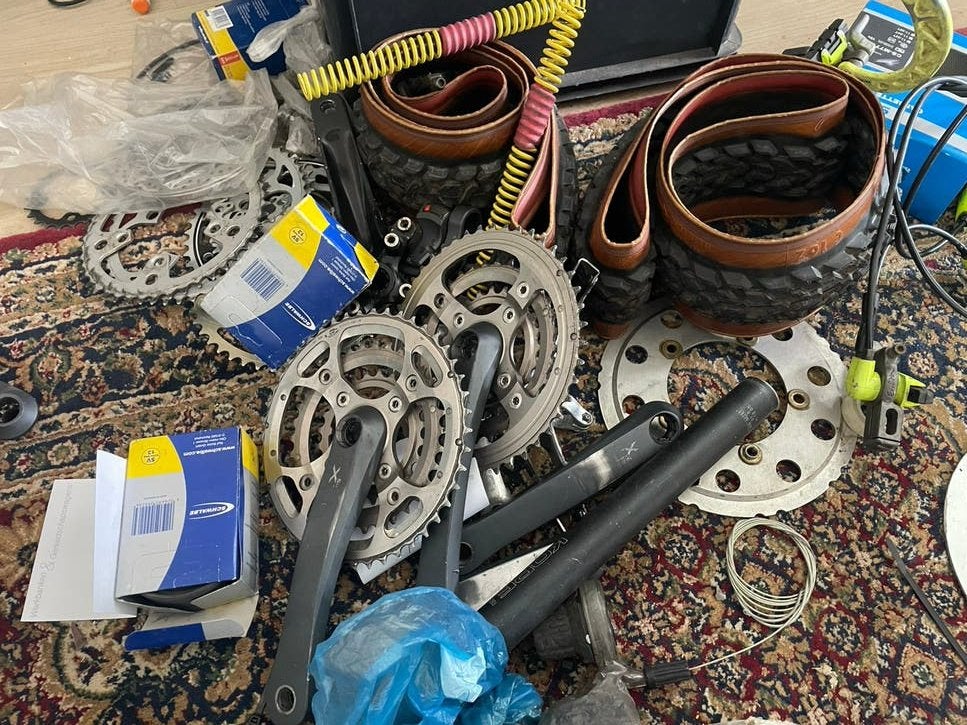 Retro mountainbike onderdelen, Fietsen en Brommers, Fietsonderdelen, Overige typen, Ophalen of Verzenden, Zo goed als nieuw, Aluminium