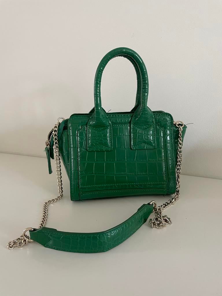 Zara Groene Handtas met Krokodillenprint, Sieraden, Tassen en Uiterlijk, Tassen | Damestassen, Ophalen of Verzenden, Zo goed als nieuw