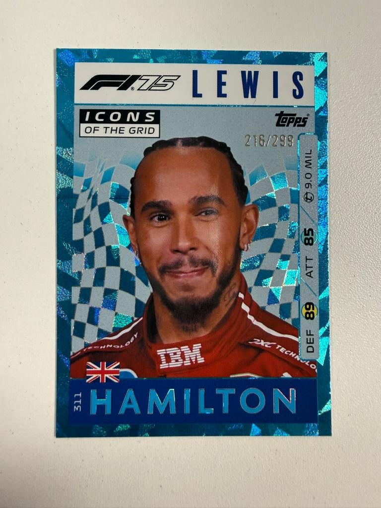 311 Lewis Hamilton /299 BLUE Turbo Attax 2025, Verzamelen, Ophalen of Verzenden, Nieuw, Overige sporten, Poster, Plaatje of Sticker