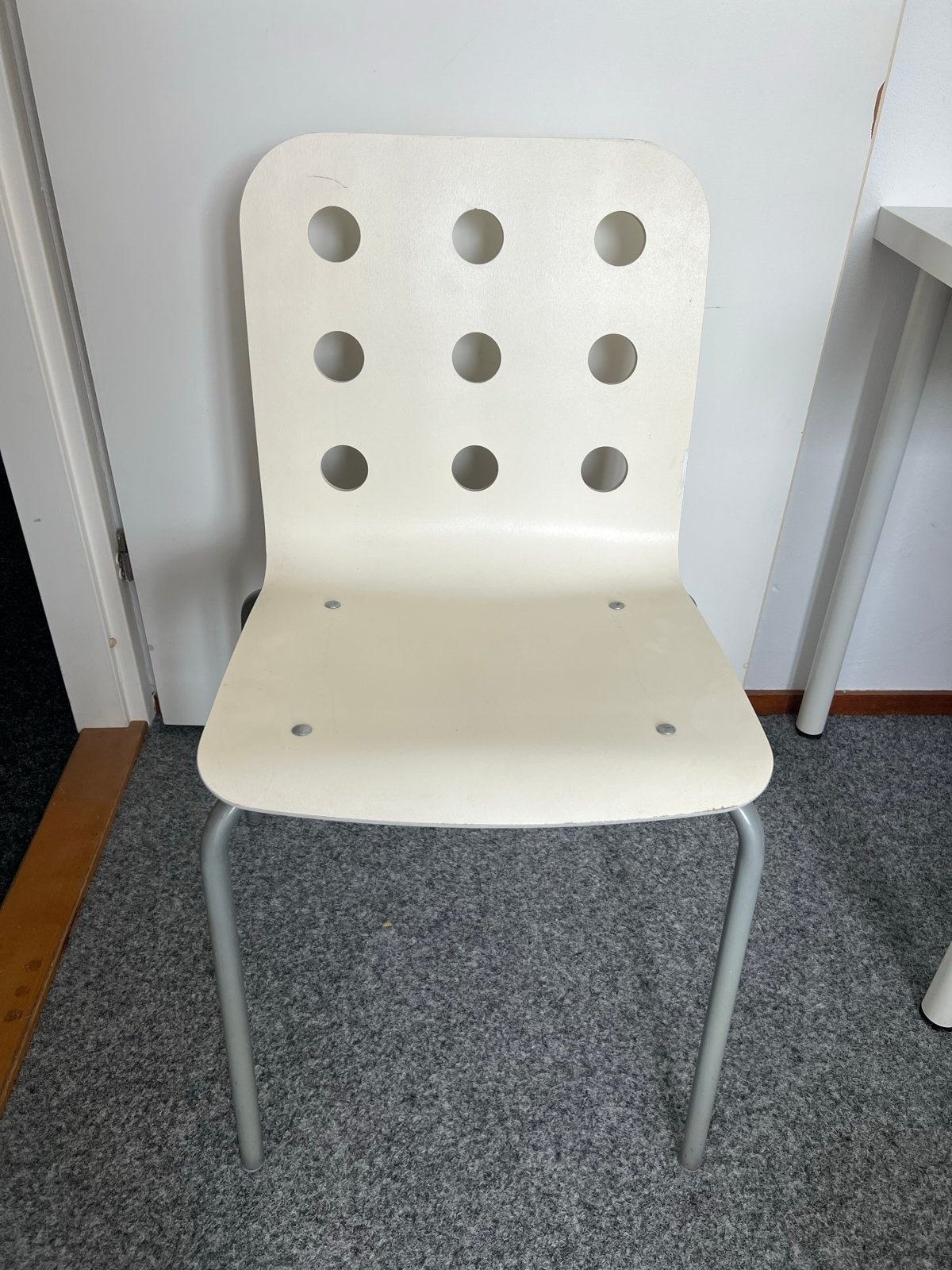 IKEA Jules stoel - Wit met metalen onderstel, Ophalen, Gebruikt, Wit, Eén