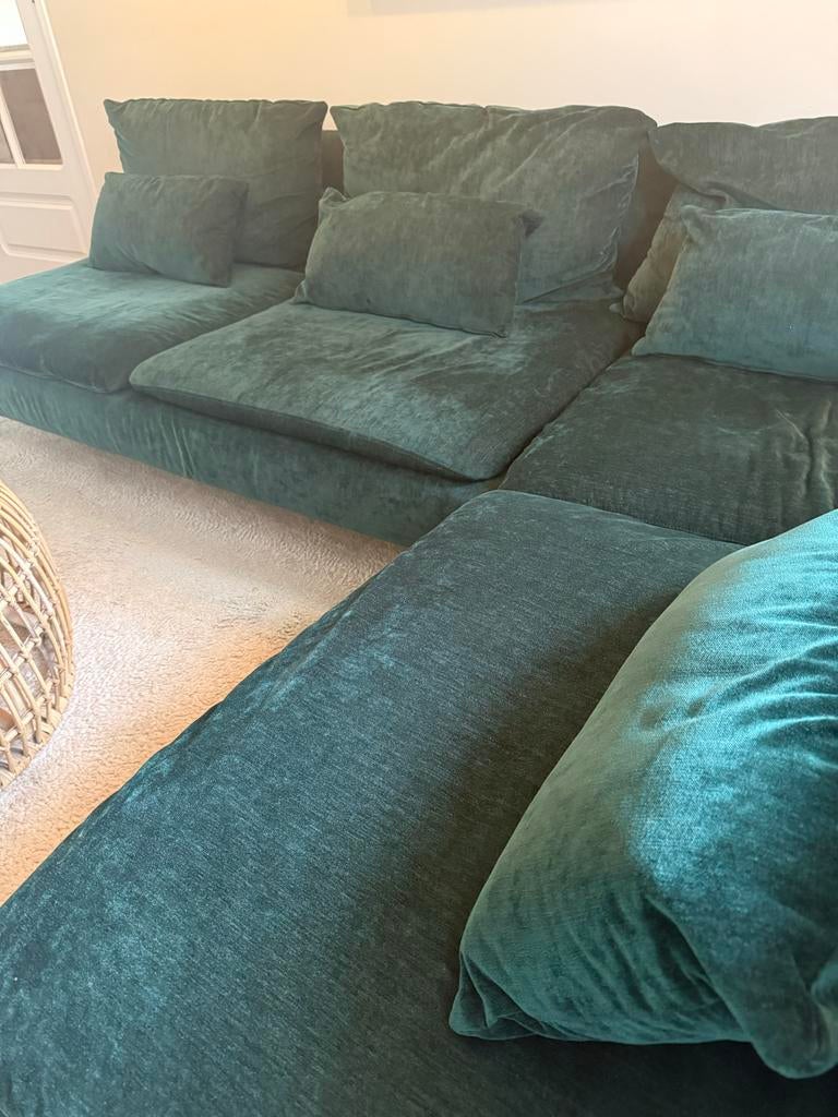 Ikea söderhamn hoekbank met bemz kussenhoezen, Huis en Inrichting, Banken | Bankstellen, Ophalen, Zo goed als nieuw, 150 cm of meer
