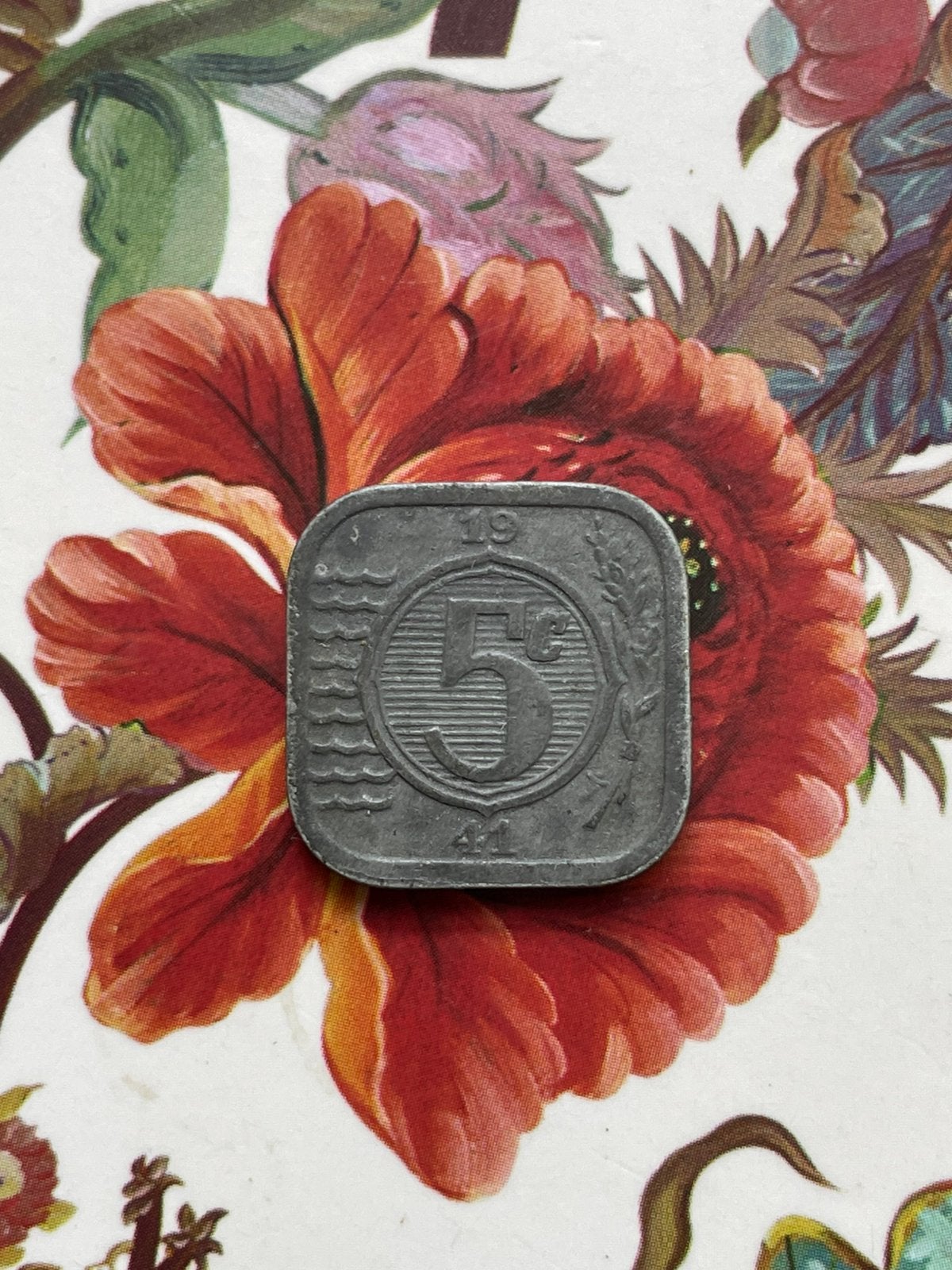 Te koop 5 cent zink jaar 1941 oorlogsgeld, Postzegels en Munten, Munten | Nederland, Ophalen of Verzenden, Koningin Wilhelmina