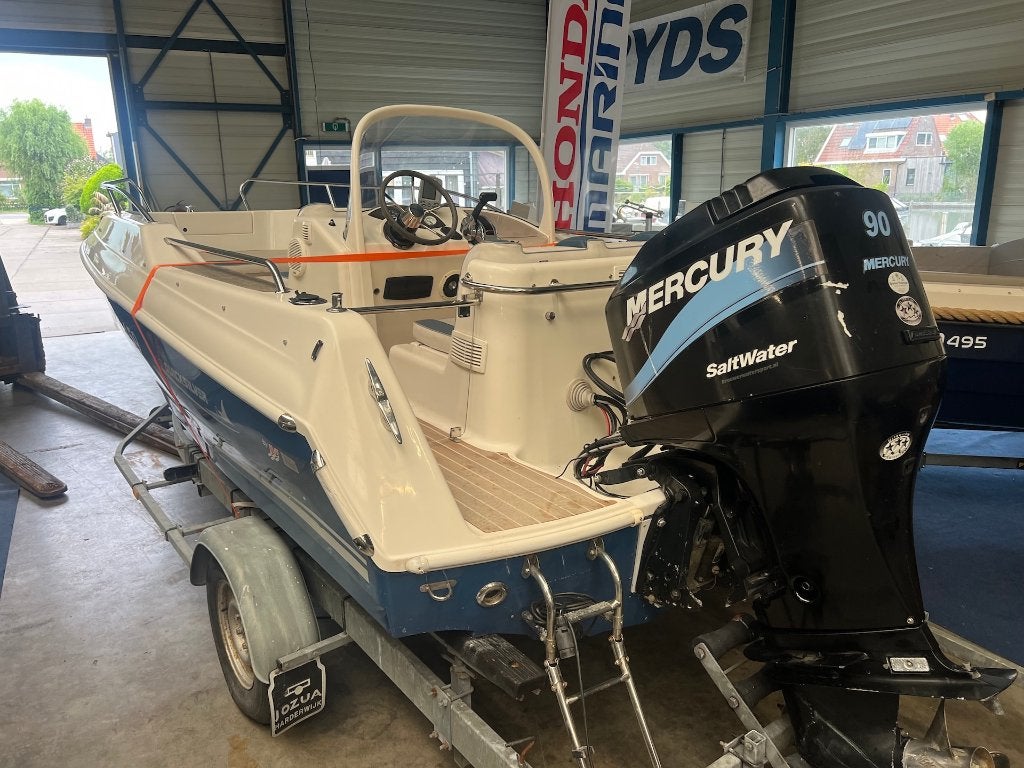 Quiksilver 500  + Mercury F90 Seapro + Trailer, Gebruikt, Quicksilver, Viertaktmotor, Quicksilver