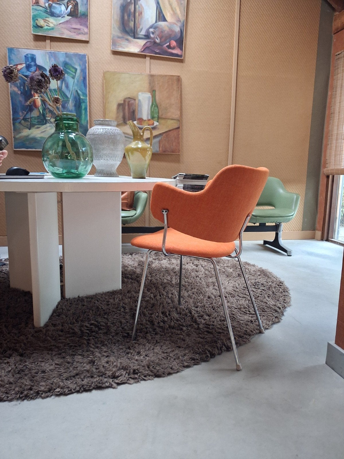 Gispen Kembo stoel oranje midcentury vintage design, Ophalen, Gebruikt, Overige kleuren, Design vintage midcentury