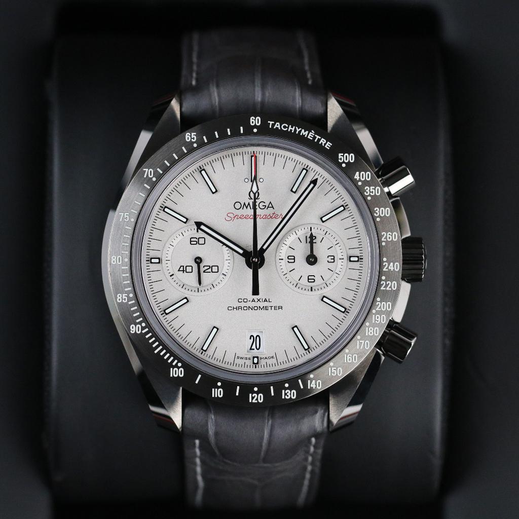 Omega Speedmaster Grey Side of Moon 44.25 (Zeer goed/ 2016), Overige materialen, Leer, Polshorloge, Ophalen of Verzenden
