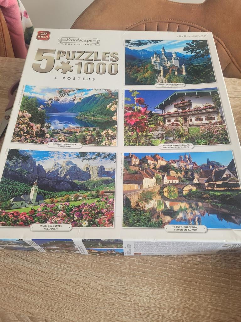 5 King puzzels 100 stukjes + posters, Hobby en Vrije tijd, Denksport en Puzzels, Ophalen of Verzenden, 500 t/m 1500 stukjes, Zo goed als nieuw