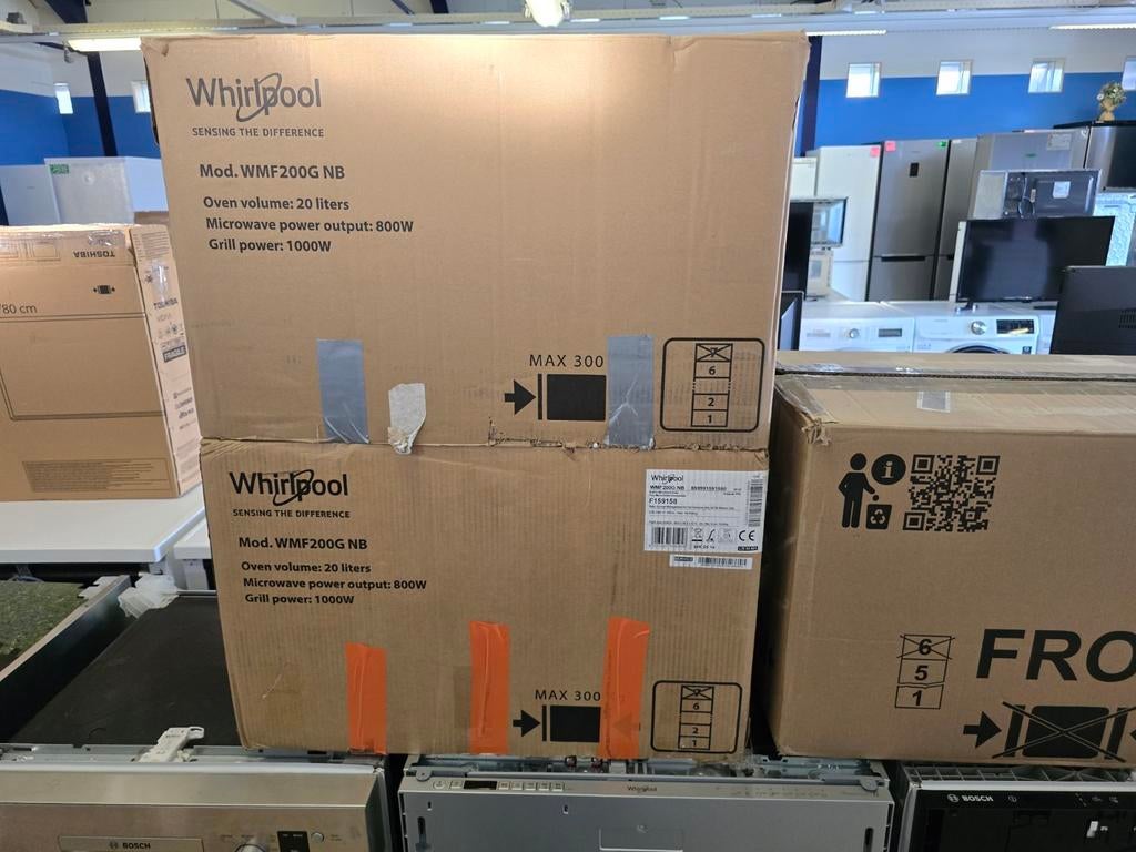 Nieuwe Whirlpool WMF200GNB inbouw magnetron | Garantie ✅️🔥, Ophalen, Jirnsum, Inbouw, Draaiplateau