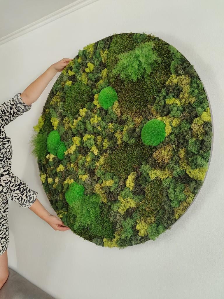 Handgemaakt rond mosschilderij / moscirkel 100cm, Ophalen of Verzenden, Nieuw