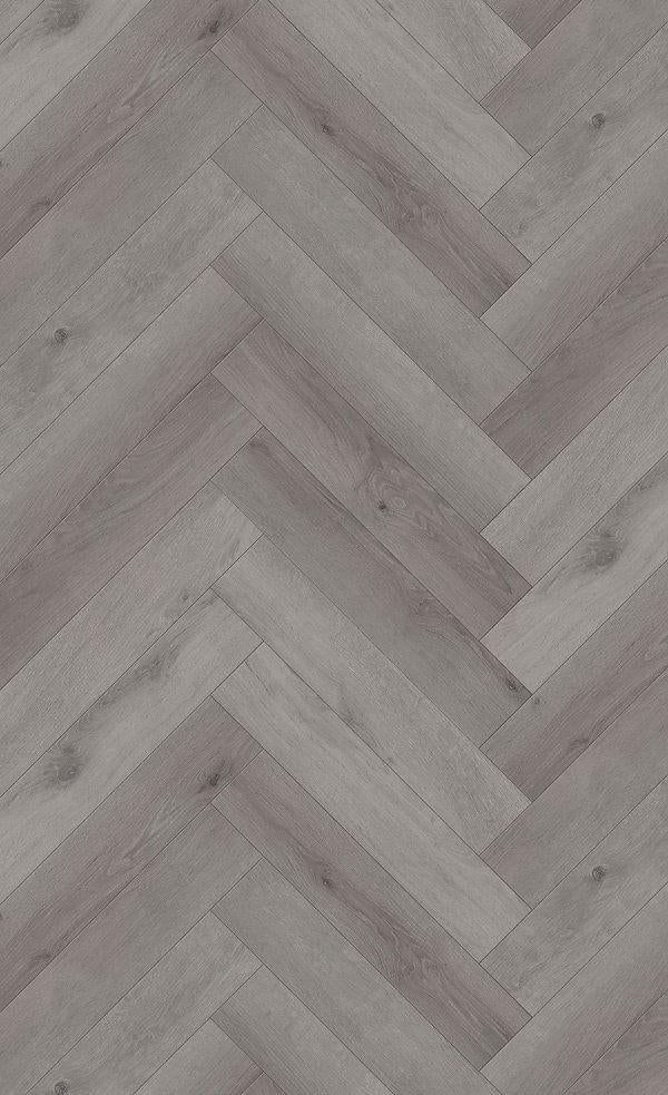 Visgraat Klik PVC Donker Grijs Met Geïntegreerde Ondervloer, Ophalen, Crème, 75 m² of meer, Overige typen