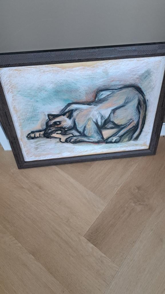 Daan den Dikkenboer, Underdog eat bone, Ophalen, Minder dan 50 cm, Schilderij, Minder dan 50 cm