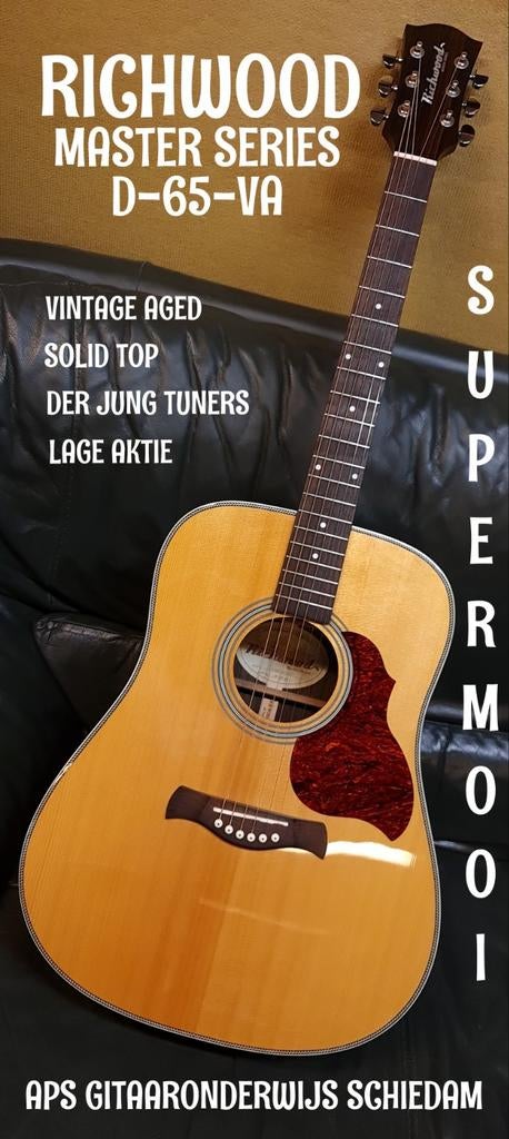 NIEUWE RICHWOOD MASTER SERIES D-65-VA ACOUSTIC GUITAR, Ophalen of Verzenden, Nieuw, Western- of Steelstringgitaar