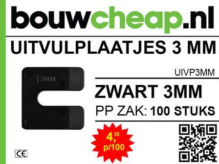 Uitvulplaatjes in blisterzakjes A100 stuks Bouwcheap, Doe-het-zelf en Verbouw, Ophalen of Verzenden, Nieuw