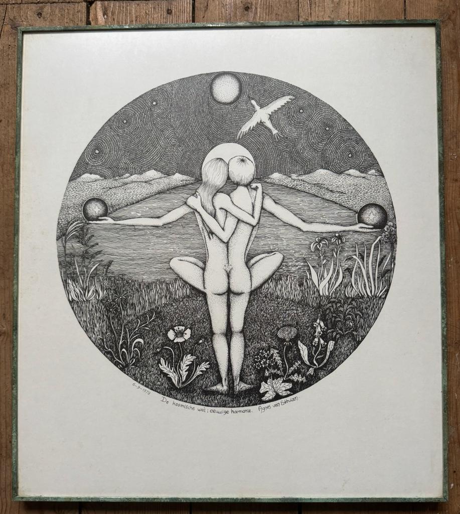 Pentekening Agnes van Enkhuizen, Ophalen of Verzenden