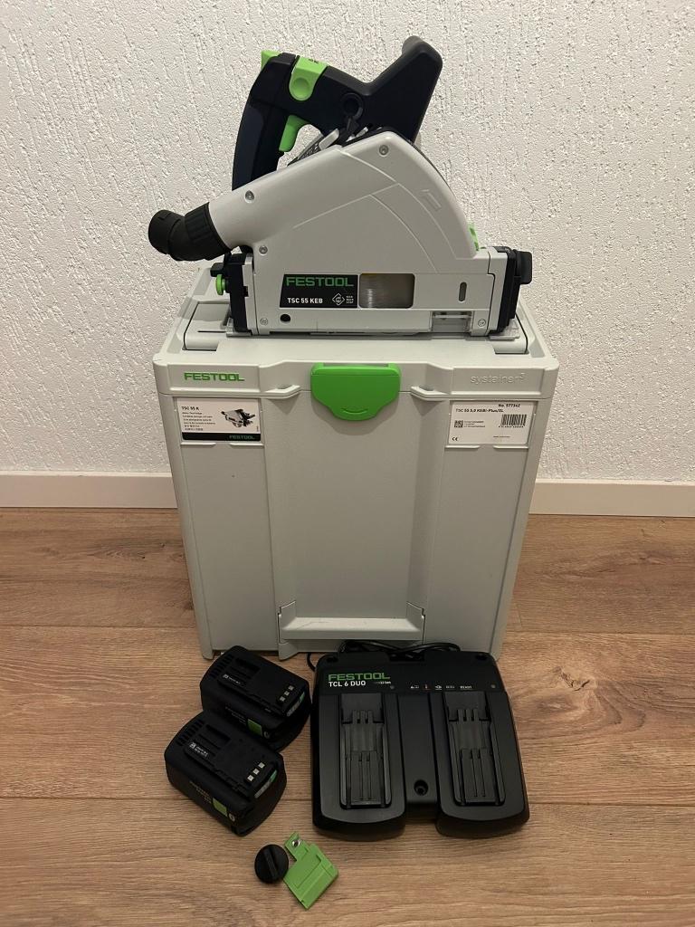 Festool TSC 55 5,0 KEB-PLUS/XL, Ophalen, Invalzaag, Zo goed als nieuw, 30 tot 70 mm