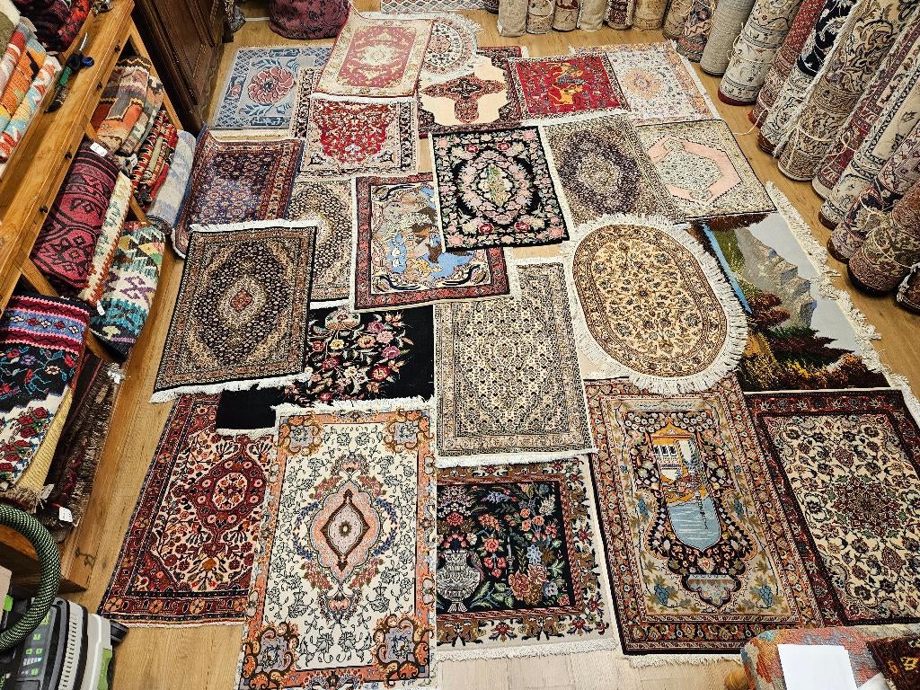 Vintage Perzen Leiden handgeknoopte perzische tapijten, Info@SlatsAntiek.nl, Ophalen of Verzenden, Rechthoekig, Vintage