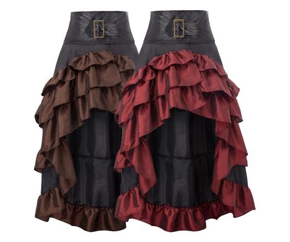 Steampunk rok gothic victoriaanse vintage zwart rode bruine, Kleding | Dames, Verzenden, Maat 46/48 (XL) of groter, Nieuw, Kleding