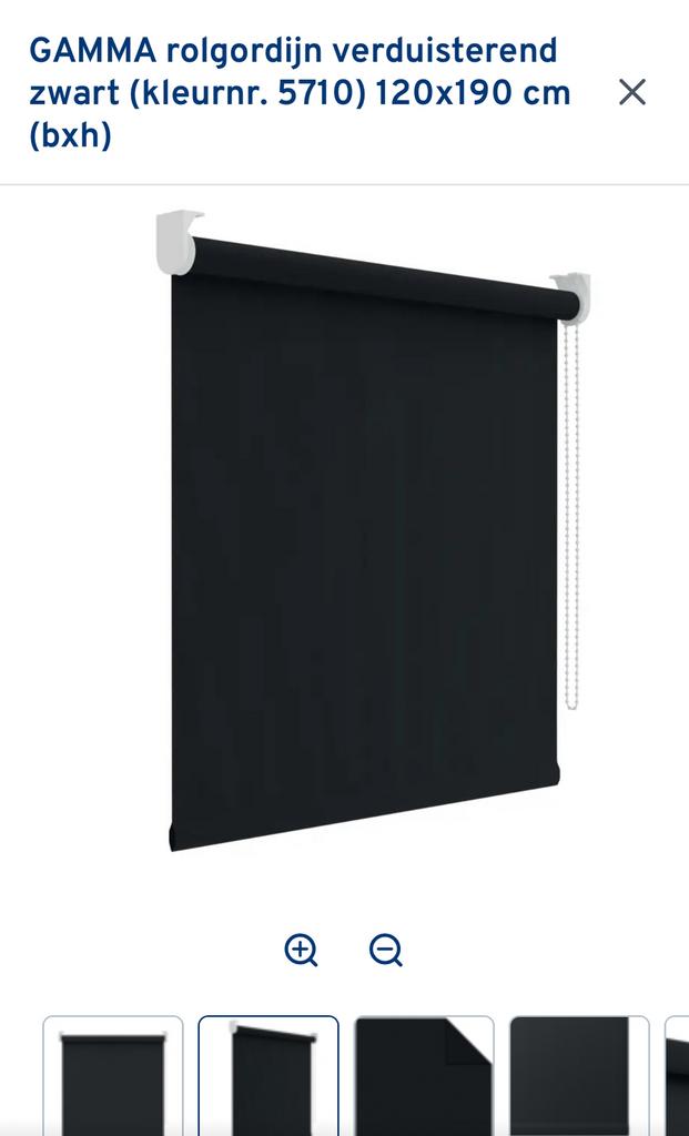 Gamma rolgordijn - zwart - verduisterend - 120 x 190 cm, Ophalen, 100 tot 150 cm, Zwart, Nieuw