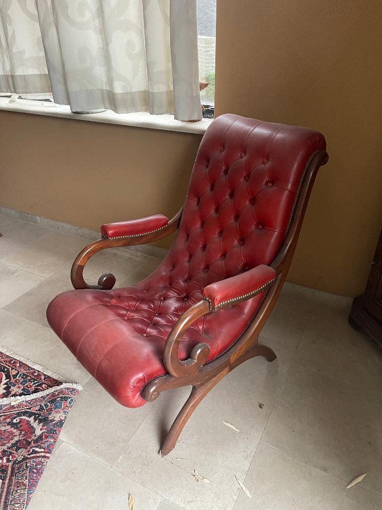Chesterfield stoelen, Huis en Inrichting, Ophalen, Gebruikt, 75 tot 100 cm, Leer