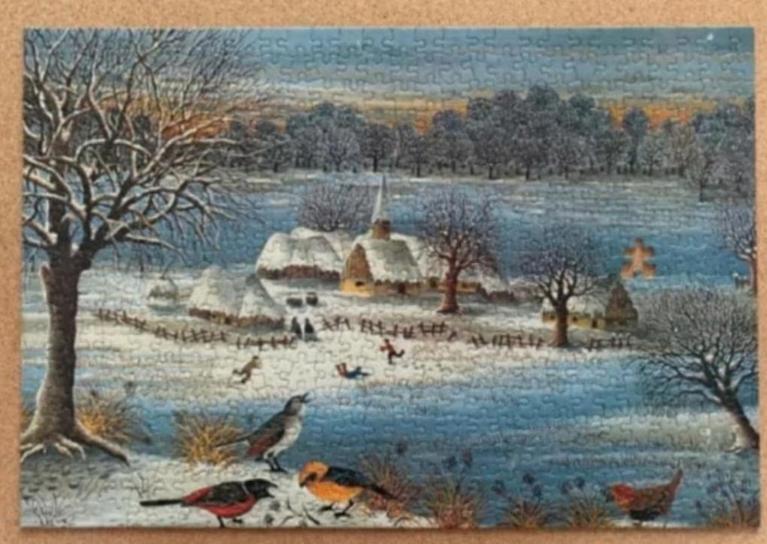 MB puzzel, legpuzzel, puzzle winterlandschap; 500 st; RUILEN, Ophalen of Verzenden, 500 t/m 1500 stukjes, Zo goed als nieuw, Legpuzzel