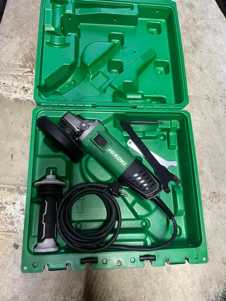 Hikoki/hitachi, Ophalen of Verzenden, Zo goed als nieuw, Minder dan 700 watt, Haakse handslijpmachine
