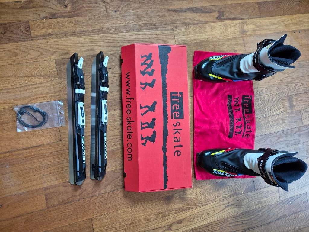 Salomon schaatsen schoenen maat 39 1/3 + Free Skate ijzers M, Ophalen, Gebruikt, Noren, Overige merken