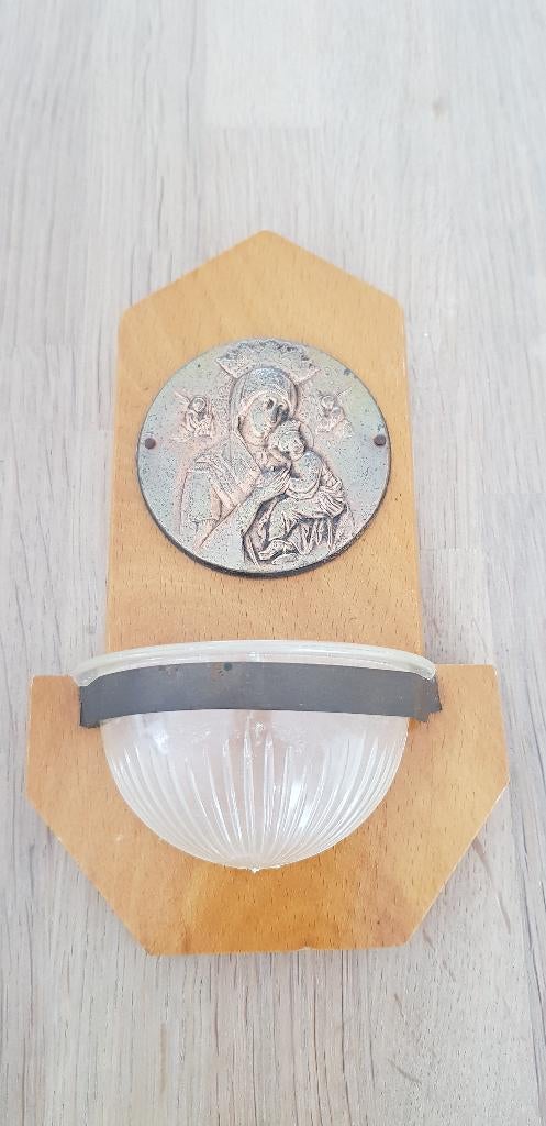 Vintage wijwaterbakje  , Verzamelen, Ophalen of Verzenden, Gebruikt, Overige typen, Christendom | Katholiek