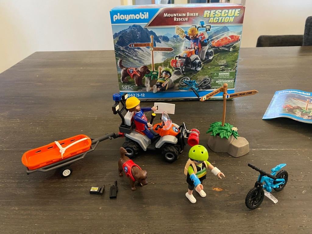 Playmobil Rescue action mountain biker 70662, Ophalen, Zo goed als nieuw, Complete set