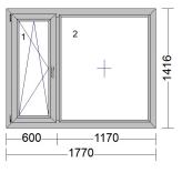 kunstof Veka kozijn h1416 x b1770, Ophalen, Kunststof, Raamkozijn, Zo goed als nieuw
