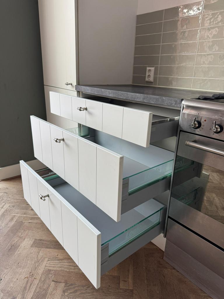 Nette Landelijke Hoekkeuken + Apparatuur + GEDEMONTEERD, Ophalen of Verzenden, Overige kleuren, Hout, Hoekkeuken