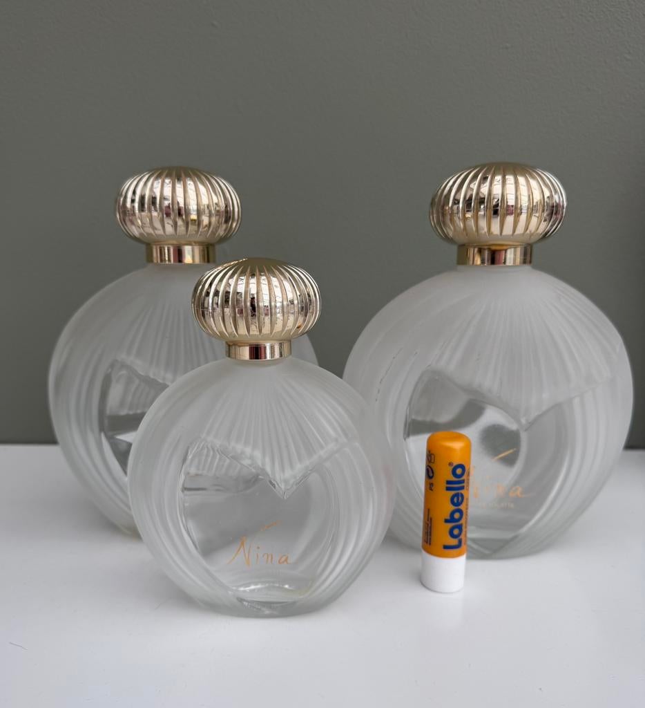 Nina Ricci Lalique (3 flessen), Verzamelen, Ophalen of Verzenden, Gebruikt, Parfumfles