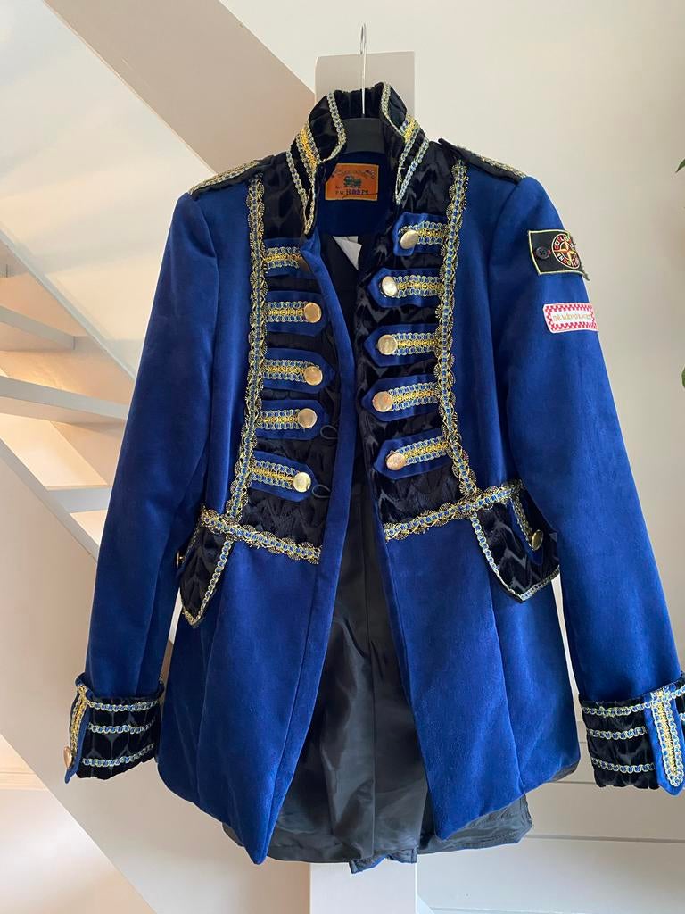 Carnavalsjas Maat 36 - Prachtige Blauwe Jas, Carnaval, Ophalen of Verzenden, Zo goed als nieuw, Kleding