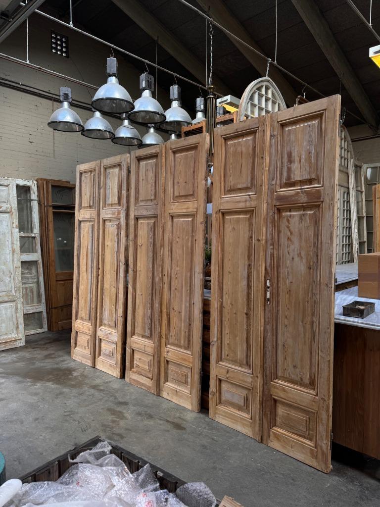 antieke sets paneeldeuren, geloogd en mooie patina!, Doe-het-zelf en Verbouw, 100 tot 120 cm, Gebruikt, 215 cm of meer, Binnendeur