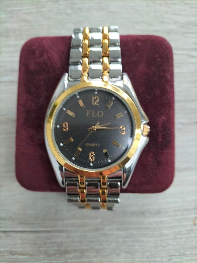 Flo Quartz Horloge - Staal en Goudkleurig, Sieraden, Tassen en Uiterlijk, Horloges | Heren, Ophalen