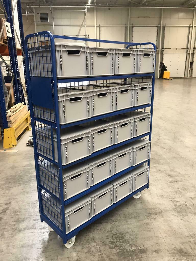 Magazijnwagen Euronorm Bakken eurobox karretje rolcontainer, 100 liter of meer, Ophalen of Verzenden, Nieuw, Overige typen