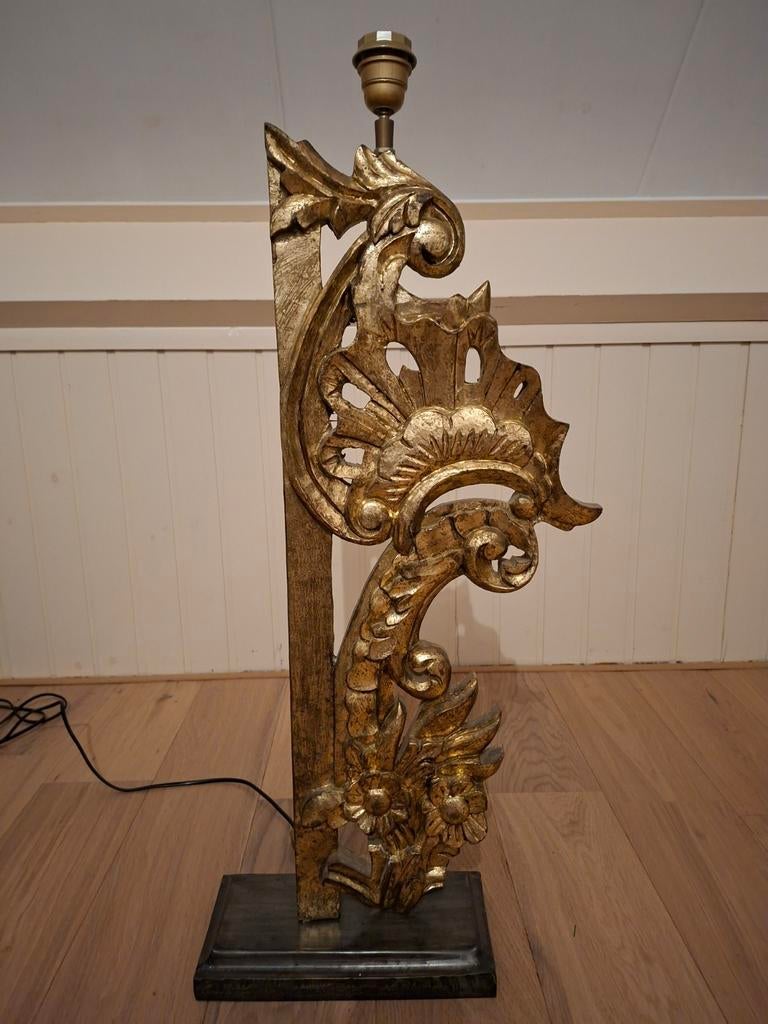 Decoratieve goudkleurige lampvoet l, Ophalen, Gebruikt, Minder dan 100 cm, Metaal