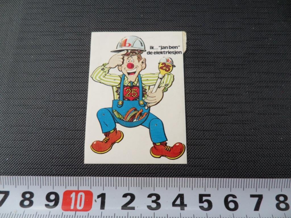 sticker strip trekpop ik jan ben de elektriesjen electricien, Ophalen, Zo goed als nieuw