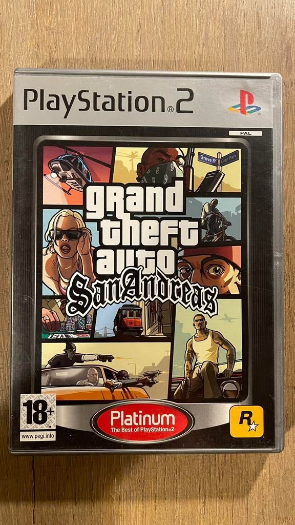 Grand Theft Auto: San Andreas Platinum, PS2, Spelcomputers en Games, Games | Sony PlayStation 2, Avontuur en Actie, Gebruikt, Vanaf 18 jaar