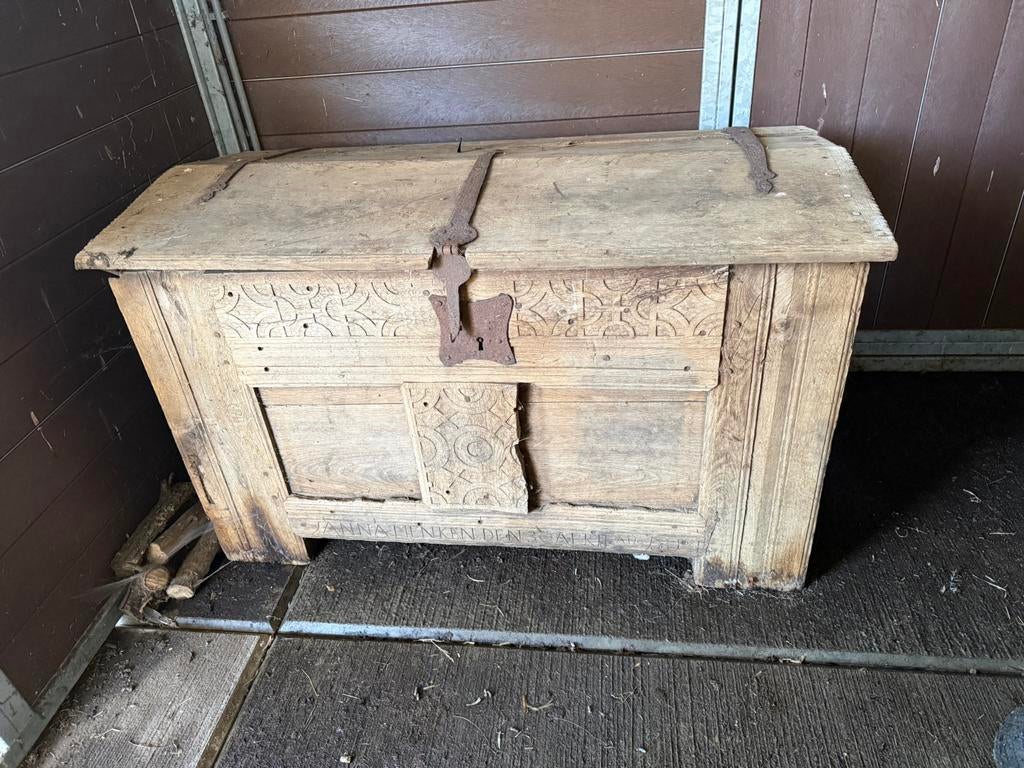 Houten kist antiek, Ophalen, Gebruikt, 50 tot 100 cm