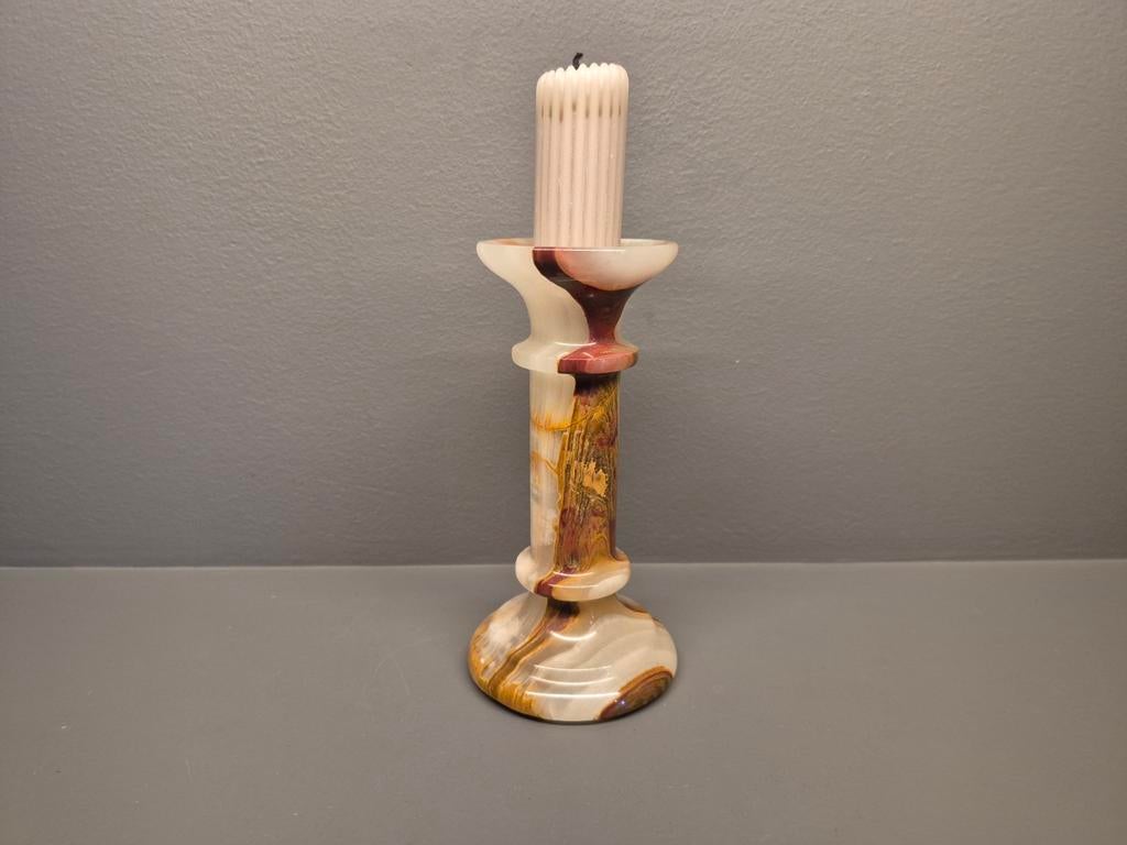 Onyx kandelaar in top conditie, Ophalen of Verzenden, Zo goed als nieuw, Overige materialen, Minder dan 25 cm