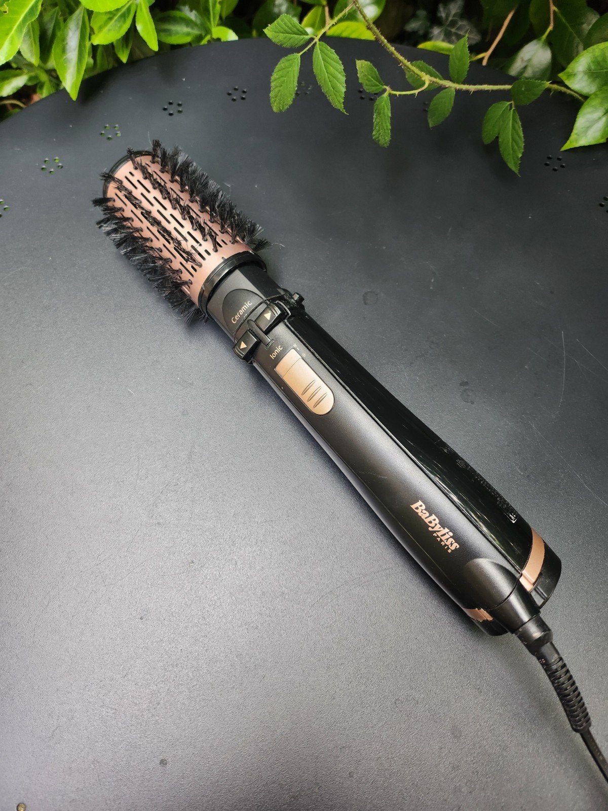 BaByliss Big Hair Dual 1000 AS962E rotating hot air brush., Ophalen of Verzenden, Zo goed als nieuw, Föhn of Haardroger