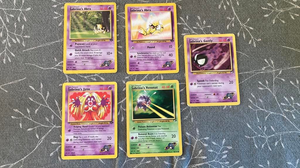 Pokemonkaart sabrina’s 5 verschillende, Ophalen of Verzenden