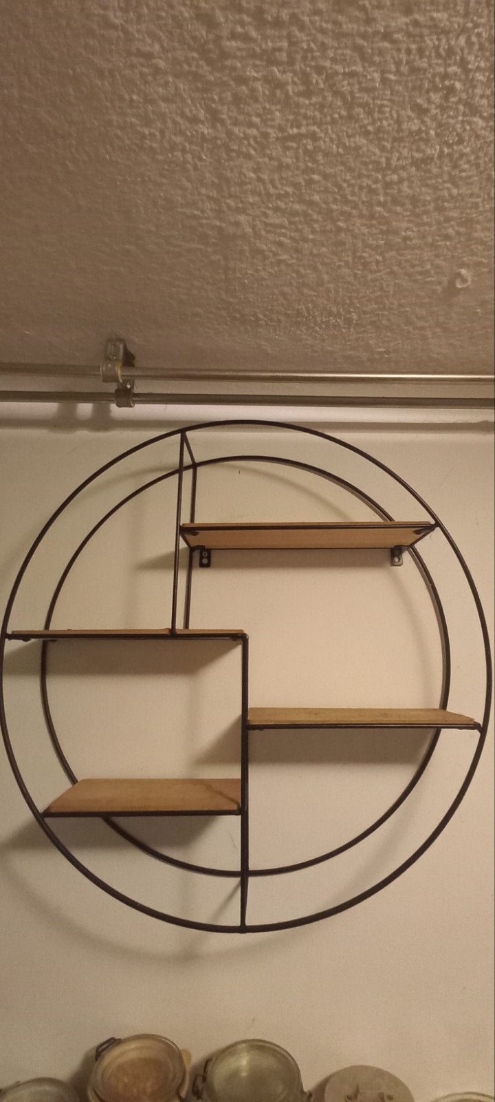 Rond wandrek met houten planken - 55cm diameter, Huis en Inrichting, Ophalen of Verzenden, Gebruikt