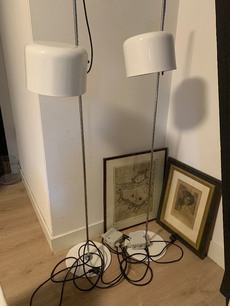 OLuce coupe staande lamp set, Huis en Inrichting, Lampen | Vloerlampen, Ophalen, Design, Zo goed als nieuw, Metaal