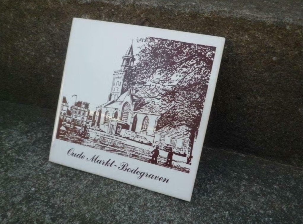 TEGEL Oude Markt Bodegraven Kerkstraat wandtegel Mosa, Antiek en Kunst, Ophalen of Verzenden